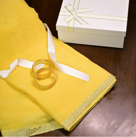 Yellow Georgette Saree